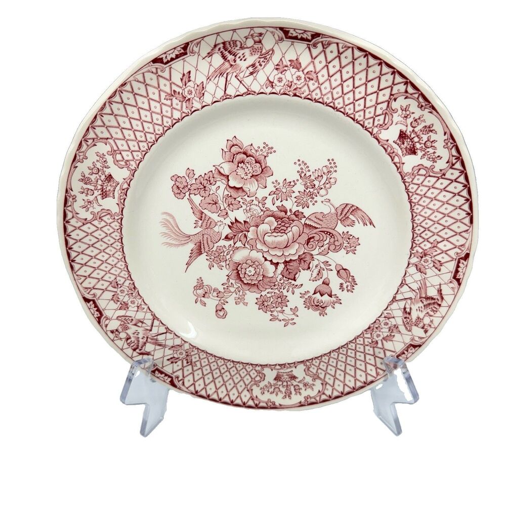Mason’s Stratford Vtg Ironstone 10.5” Dinner Plate Red Transferware England